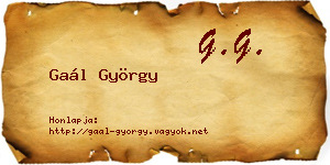 Gaál György névjegykártya