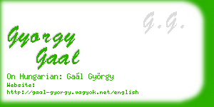 gyorgy gaal business card